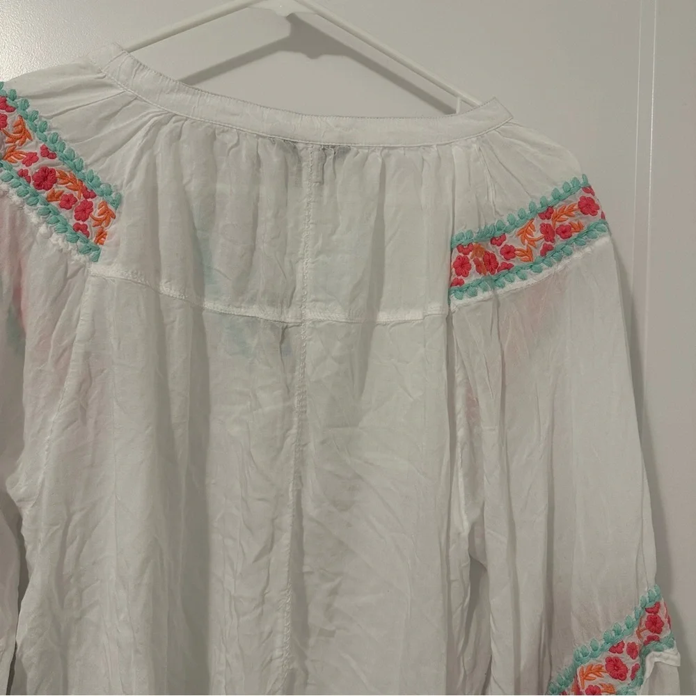 Hatley Embroidered White Long Sleeve Modal Tunic Size Small - Picture 13 of 15